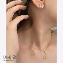 نیم ست طلا طرح صورت کد N1654