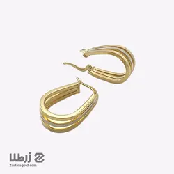 گوشواره حلقه ای ناپل حلالی دو رنگ کد E2589