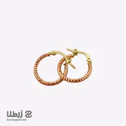 گوشواره حلقه ای طرح دار رزگلد کد E2590