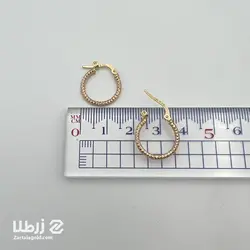 گوشواره حلقه ای طرح دار رزگلد کد E2590