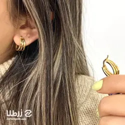 گوشواره حلقه ای ناپل حلالی کوچک تک رنگ کد E2588