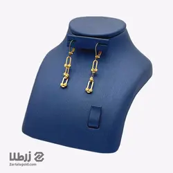 گوشواره طلا طرح تیفانی و گوی آویز کد E2469