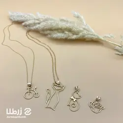 پلاک طلا طرح لیزر گربه ملوس کد P2450
