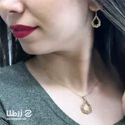 نیم ست طلا اشک حجمی تو خالی کد NS2400