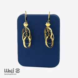 گوشواره آویز طلا طرح 3 حلقه کد E2470