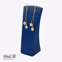 گوشواره طلا آویز طرح گل 6 برگ کد E1510
