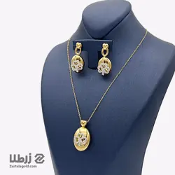 نیم ست طلا طرح گل شبدر کد NS1948