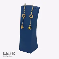 گوشواره آویز بلند طلا طرح گوی شنی کد E1911