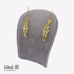 گوشواره طلا آویز طرح پولک های گرد کد E6603