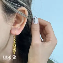 گوشواره طلا آویز طرح پولک های گرد کد E6603