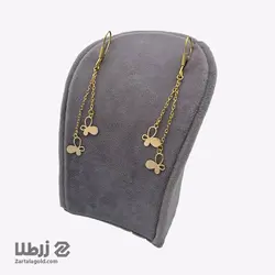 گوشواره طلا آویز طرح پروانه توخالی توپر کد E1513