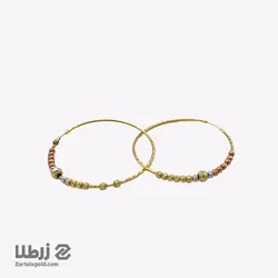 گوشواره حلقه ای با گوی البرنادو سایز 4 کد E3875