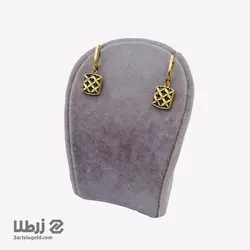 گوشواره طلا آویز طرح مربع سیاه قلم کد E3854