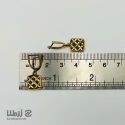گوشواره طلا آویز طرح مربع سیاه قلم کد E3854