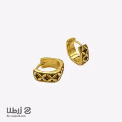 گوشواره آویز طلا طرح اشکی سیاه قلم کد E3853