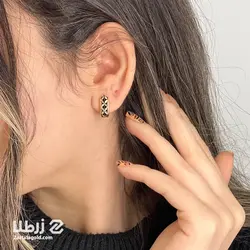گوشواره آویز طلا طرح اشکی سیاه قلم کد E3853
