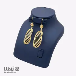 گوشواره طلا آویز طرح موج دار تو خالی کد E3024