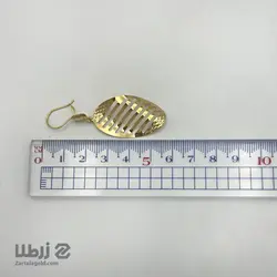 گوشواره طلا آویز طرح موج دار تو خالی کد E3024