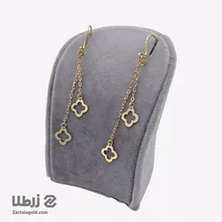 گوشواره طلا آویز طرح ون کلیف پولکی کد E2819