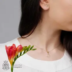 نیم ست طلا طرح پروانه