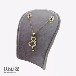 نیم ست طلا طرح گربه کد NS2272