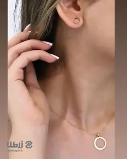 نیم ست طلا طرح دایره کد N2613