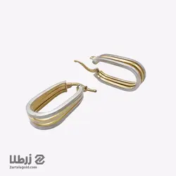 گوشواره حلقه ای ناپل دو رنگ کد E2587