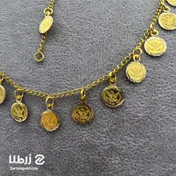 گردنبند طلا طرح پولک سکه ای دو رو کد N2164