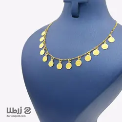 گردنبند طلا طرح پولک سکه ای دو رو کد N2164