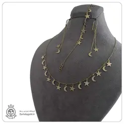نیم ست طلا طرح ماه و ستاره