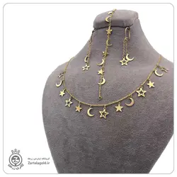 نیم ست طلا طرح ماه و ستاره پر و خالی