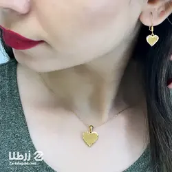 نیم ست طلا طرح قلب حجمی کد NS6595