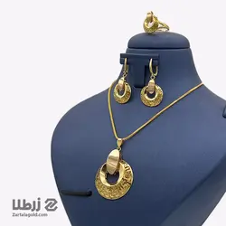 نیم ست طلا طرح ورساچ گرد تو خالی کد NS2410