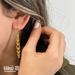 گوشواره آویز طرح مجلسی طلا کد E6598