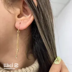 گوشواره طلا آویز طرح گوی البرنادو کد E2464
