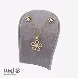 نیم ست طلا طرح گل پنج برگ کد NS456
