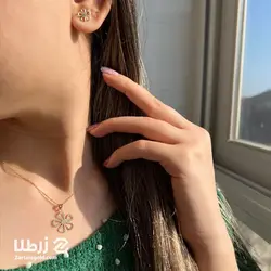 نیم ست طلا طرح گل پنج برگ کد NS456