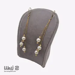 گوشواره طلا آویز طرح صدف و گوی کد E1737