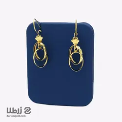 گوشواره طلا طرح آویز دو حلقه کد E1649