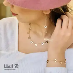 گوشواره طلا آویز طرح دایره تو خالی کد E6581