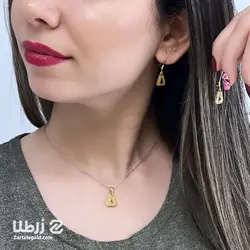 نیم ست طلا طرح مثلث تو خالی کد NS1637