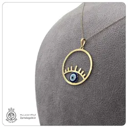 نیم ست طلا طرح چشم نظر آبی 2