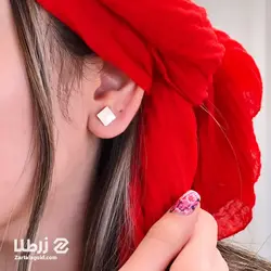 گوشواره چسبان طرح مربع سایز بزرگ کد E1452