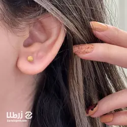 گوشواره میخی طرح توپی شنی سایز2 کد E6593