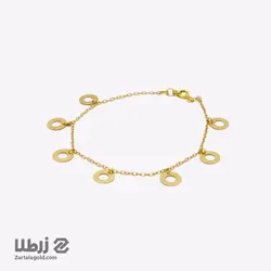 دستبند طلا طرح پولک دایره تو خالی لیزری کد B2379