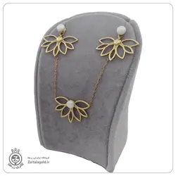 نیم ست طلا طرح گل و مروارید - خرید آنلاین طلا 7,905,500&nbsp;تومان
