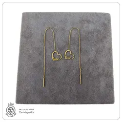 گوشواره طلا بخیه ای طرح قلب کد E2374