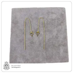 گوشواره بخیه ای طلا طرح قلب کد E2373