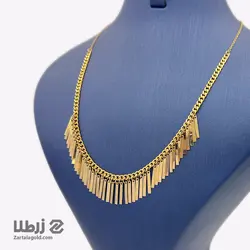 گردنبند طلا طرح کارتیه و پولک مستطیل کد N3006