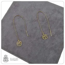 گوشواره طلا بخیه ای طرح گل کد E5229